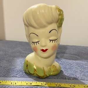 Vintage Glamour Lady Head Vase